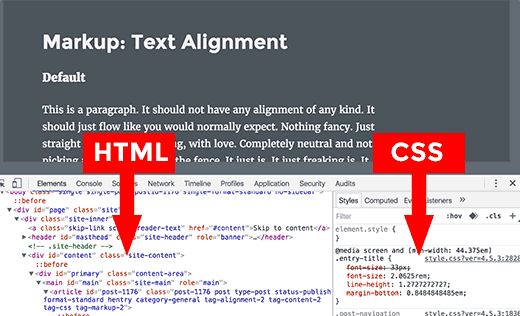 Слева вы видите HTML, а справа – правила CSS Слева вы видите HTML, а справа – правила CSS