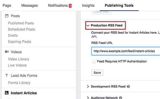 Как настроить Facebook Instant Articles в WordPress: пошаговое руководство 103 WordPress