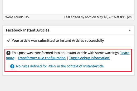 Как настроить Facebook Instant Articles в WordPress: пошаговое руководство 119 WordPress